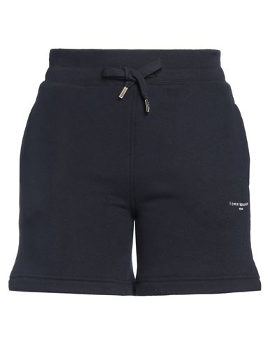 Tommy Hilfiger Woman Shorts & Bermuda Shorts Midnight Blue Size Xs Cotton, Polyester In Black