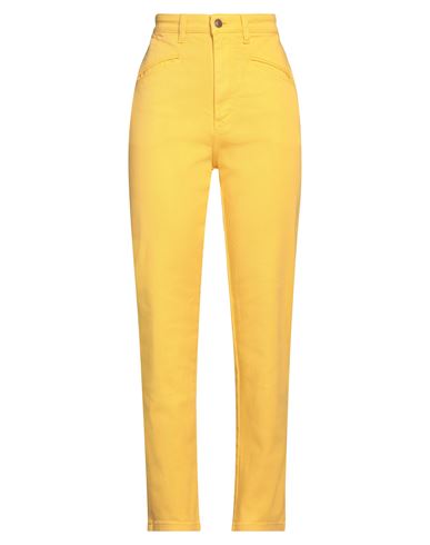 Philosophy Di Lorenzo Serafini Woman Jeans Apricot Size 4 Cotton, Elastane In Orange