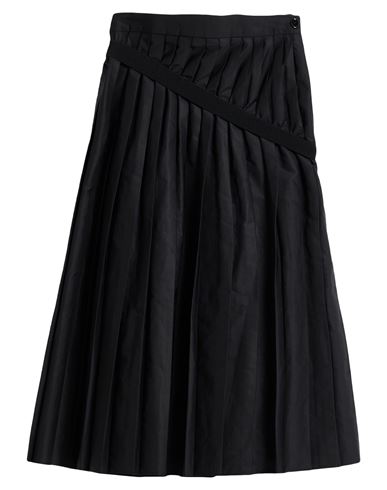 Mm6 Maison Margiela Black Pleated Midi Skirt In Black