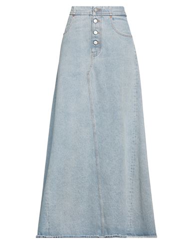 Mm6 Maison Margiela Blue Distressed Denim Maxi Skirt In Blue