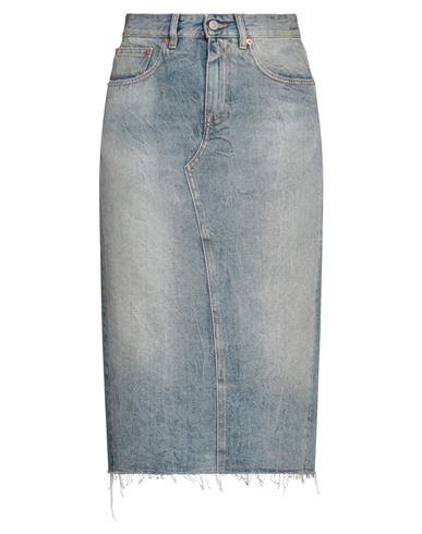 Mm6 Maison Margiela Woman Denim Skirt Blue Size 8 Cotton In Blue