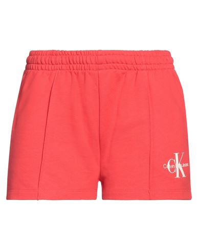 Calvin Klein Jeans Est.1978 Calvin Klein Jeans Woman Shorts & Bermuda Shorts Tomato Red Size Xl Cotton In Tomato Red