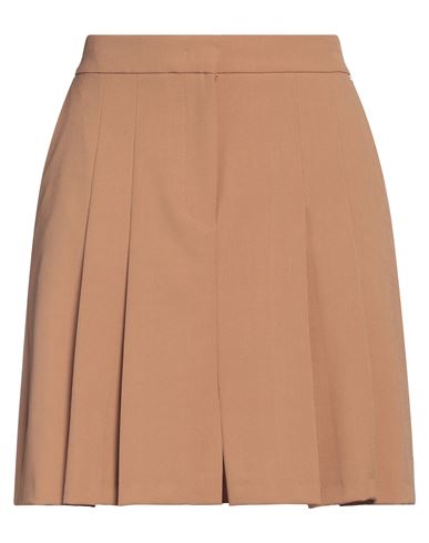 Kaos Woman Mini Skirt Camel Size 6 Polyester, Viscose, Elastane In Beige