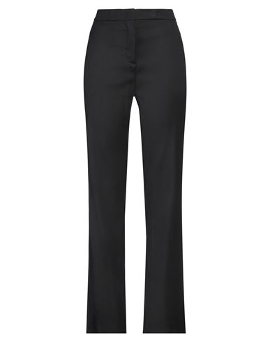 SEMICOUTURE SEMICOUTURE WOMAN PANTS BLACK SIZE 8 VIRGIN WOOL, POLYESTER, VISCOSE, ELASTANE 