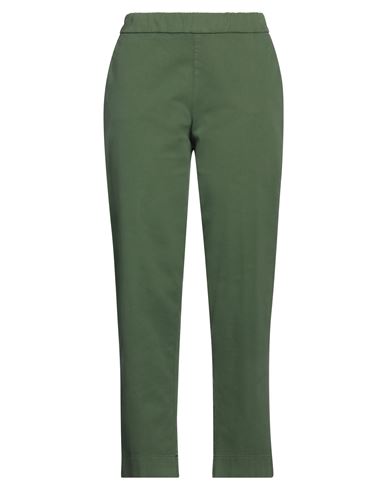 Whyci Woman Pants Green Size 10 Cotton, Elastane