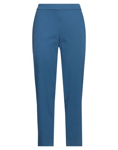 Whyci Woman Pants Azure Size 10 Cotton, Elastane In Blue