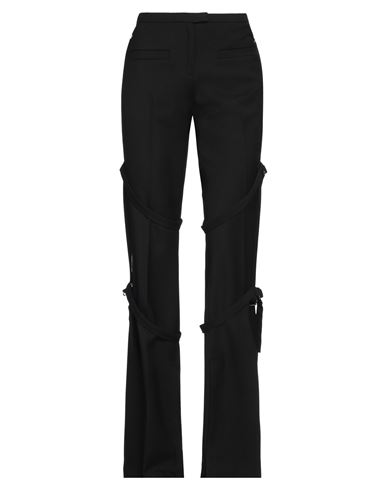 Courrèges Multi-straps Light Wool Bootcut Pants In Black