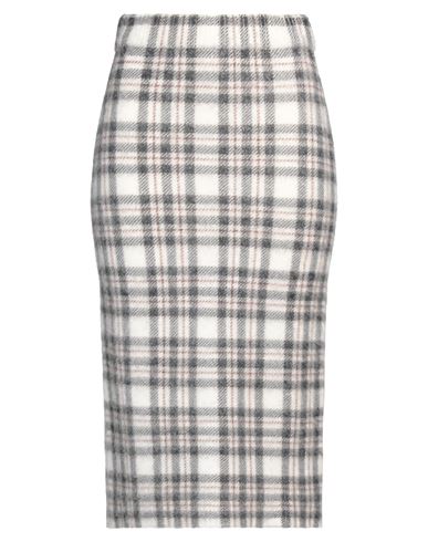 Sportmax Woman Midi Skirt White Size M Alpaca Wool, Polyamide, Elastane, Wool In Multi