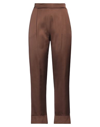 Anonyme Designers Woman Pants Cocoa Size 8 Viscose In Brown