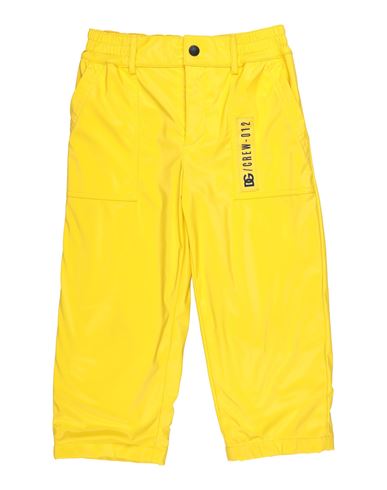 Dolce & Gabbana Toddler Boy Pants Yellow Size 5 Polyester, Polyurethane In Yellow