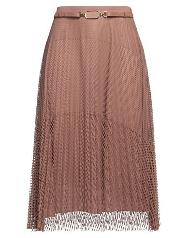 Elisabetta Franchi Woman Midi Skirt Light Brown Size 2 Polyester In Pink