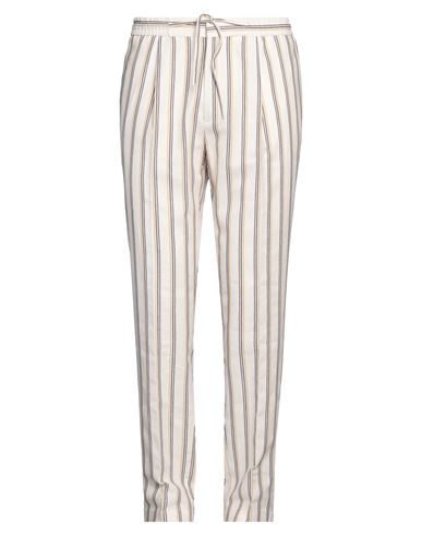 Manuel Ritz Man Pants White Size 44 Cotton, Linen In Neutral