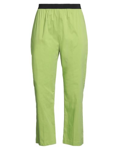 Meimeij Woman Pants Green Size 4 Cotton, Polyamide, Elastane In Green