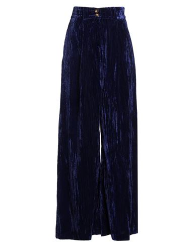 Croche Crochè Woman Pants Blue Size L Polyester In Animal Print