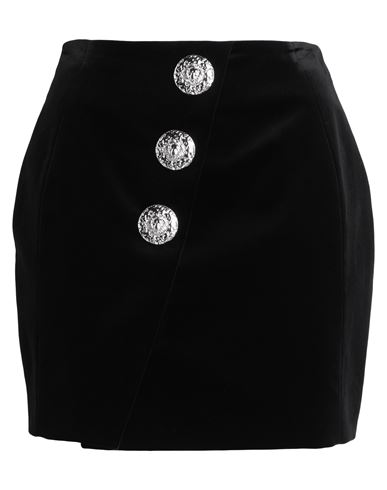 Shop Balmain Woman Mini Skirt Black Size 8 Cotton