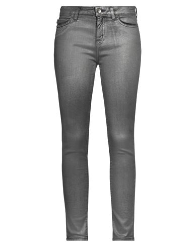 Love Moschino Woman Jeans Silver Size 30 Cotton, Elastane In Black