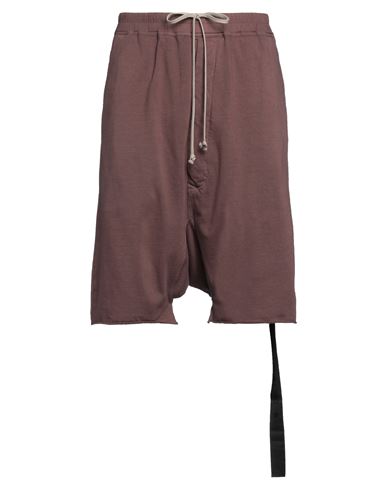 Rick Owens Drkshdw Drkshdw By Rick Owens Man Shorts & Bermuda Shorts Chocolate Brown Size Xxl Cotton, Elastane In Brown