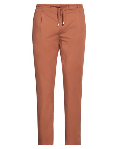 Yan Simmon Man Pants Brown Size 40 Cotton, Lycra In Brown