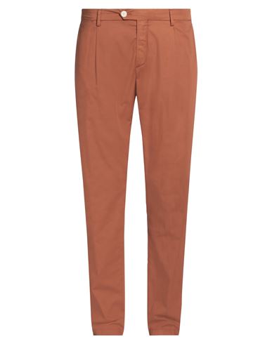 Yan Simmon Man Pants Brown Size 40 Cotton, Lycra, Elastane In Brown