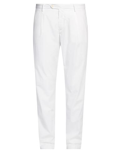 Yan Simmon Man Pants White Size 40 Cotton, Lycra, Elastane In White