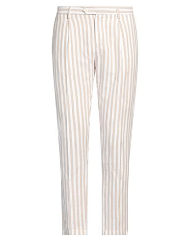 Yan Simmon Man Pants Beige Size 42 Cotton, Linen In Beige