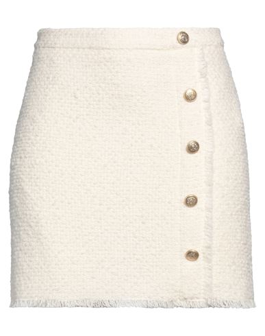 Seductive Woman Mini Skirt Ivory Size 14 Polyacrylic, Wool, Polyester, Cotton In White