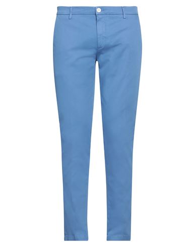 Yan Simmon Man Pants Blue Size 36 Cotton, Elastane In Blue