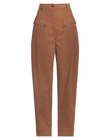 Alberta Ferretti Woman Pants Camel Size 6 Cotton, Elastane In Beige