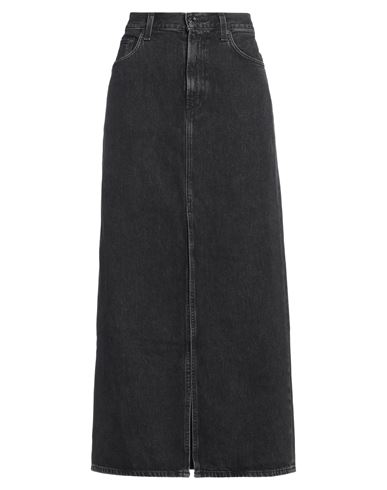 Shop Agolde Woman Denim Skirt Black Size 26 Cotton, Pre-consumer Recycled Cotton