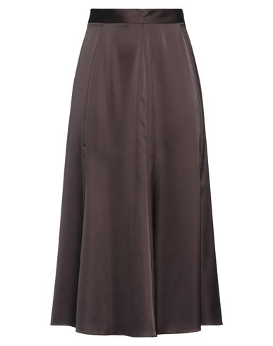 Roberto Collina Woman Midi Skirt Dark Brown Size S Polyester, Elastane
