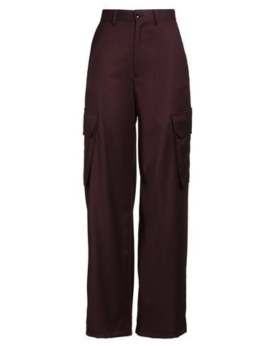 People (+)  Woman Pants Burgundy Size 6 Polyester, Viscose, Elastane In Red