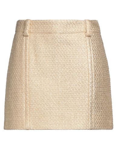 Attic And Barn Woman Mini Skirt Gold Size 8 Cotton, Polyamide In Gold