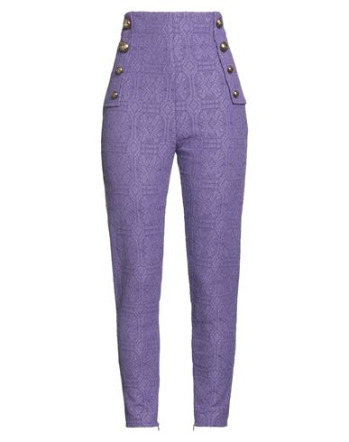 Elisabetta Franchi Woman Pants Purple Size 6 Cotton, Viscose, Polyamide