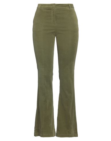 Ql2  Quelledue Ql2 Quelledue Woman Pants Military Green Size 10 Cotton, Elastane In Green