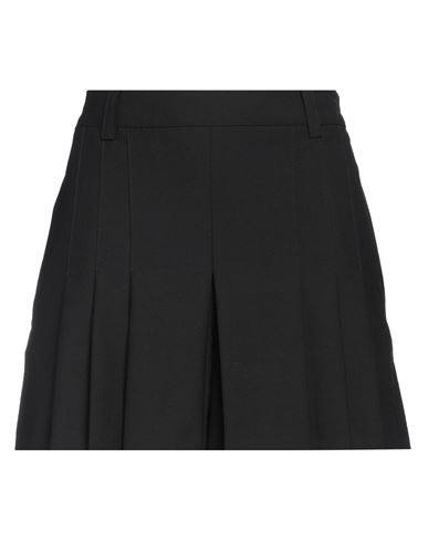 Semicouture Woman Shorts & Bermuda Shorts Black Size 2 Polyester, Virgin Wool, Elastane In Multi