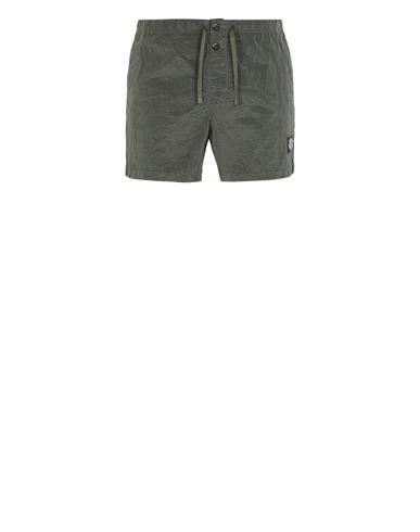 Stone Island Beach Shorts Green Polyamide In Vert