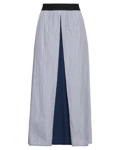 Maria Calderara Woman Maxi Skirt Navy Size 2 Cotton, Polyester, Elastane In Navy Blue