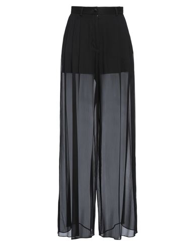Dolce & Gabbana Loose Black Pants With Detachable Culottes In Stretch Silk Chiffon Woman In Black