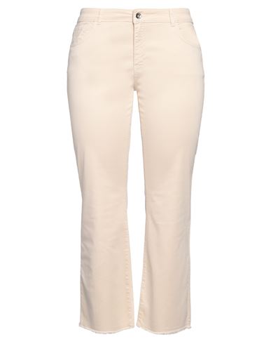 Emme By Marella Woman Pants Beige Size 14 Cotton, Elastane In Beige