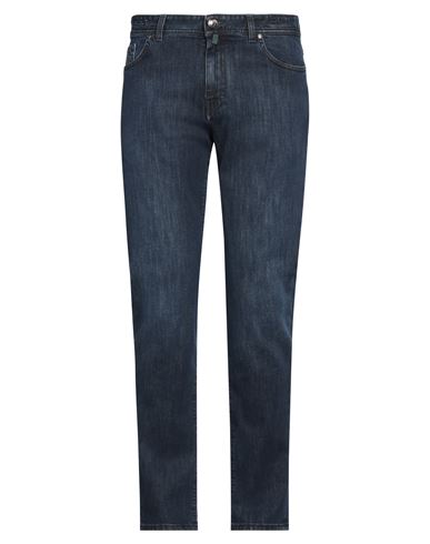 Luigi Borrelli Napoli Man Jeans Blue Size 35 Cotton, Elastane In Blue