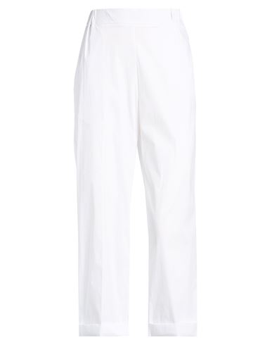 Meimeij Woman Pants White Size 8 Cotton, Polyamide, Elastane In Animal Print