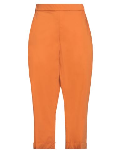 Meimeij Woman Pants Rust Size 12 Cotton, Polyamide, Elastane In Red