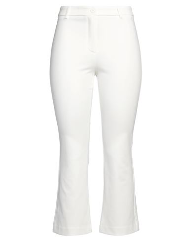 White Wise Woman Pants Ivory Size 10 Cotton, Nylon, Elastane In White