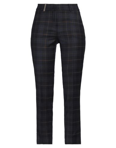 Peserico Woman Pants Midnight Blue Size 10 Virgin Wool, Elastane In Blue