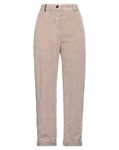 Peserico Woman Pants Light Brown Size 14 Cotton, Elastane In Beige