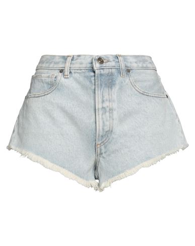 Alanui Woman Denim Shorts Blue Size 28 Cotton In Blue