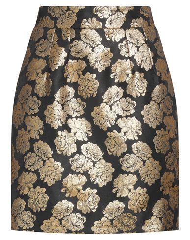 Dolce & Gabbana Black Gold Floral Print Jacquard Mini Skirt In Black