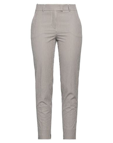Peserico Woman Pants Dark Brown Size 12 Cotton, Nylon, Elastane In Brown