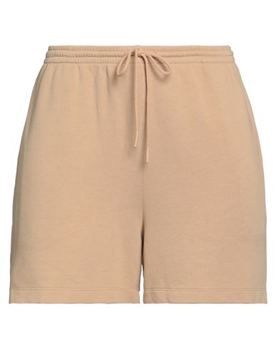 Shop Vince . Woman Shorts & Bermuda Shorts Sand Size L Cotton In Beige