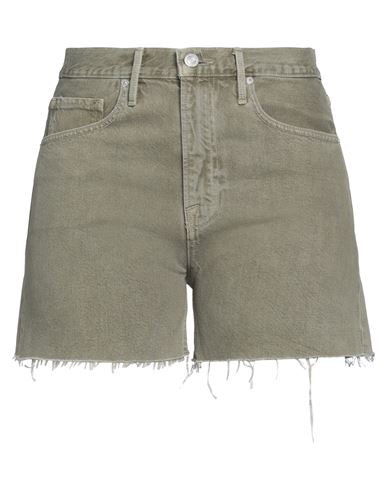 Shop Frame Woman Denim Shorts Military Green Size 29 Cotton